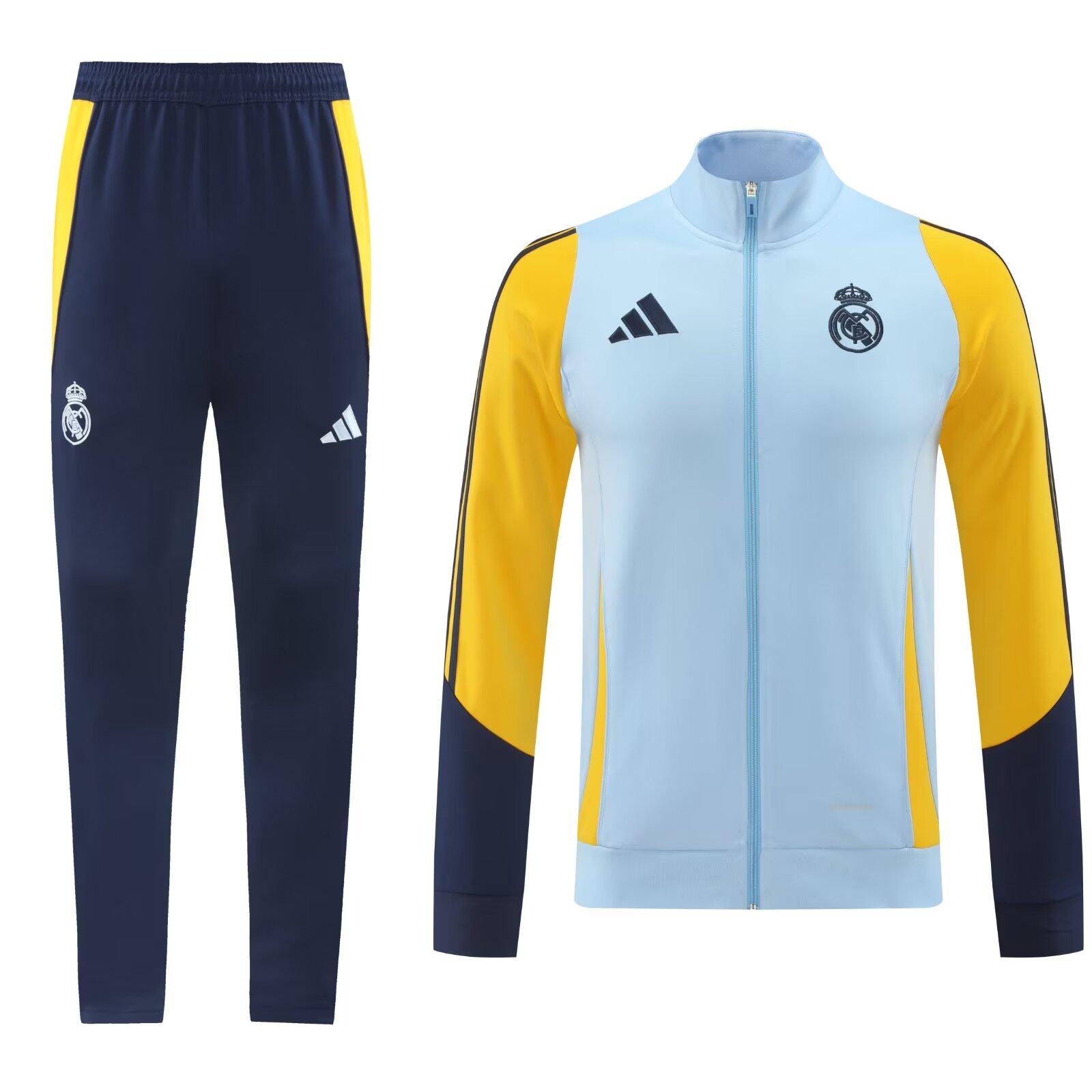 AAA Quality Real Madrid 24/25 Tracksuit - Light Blue/Yellow